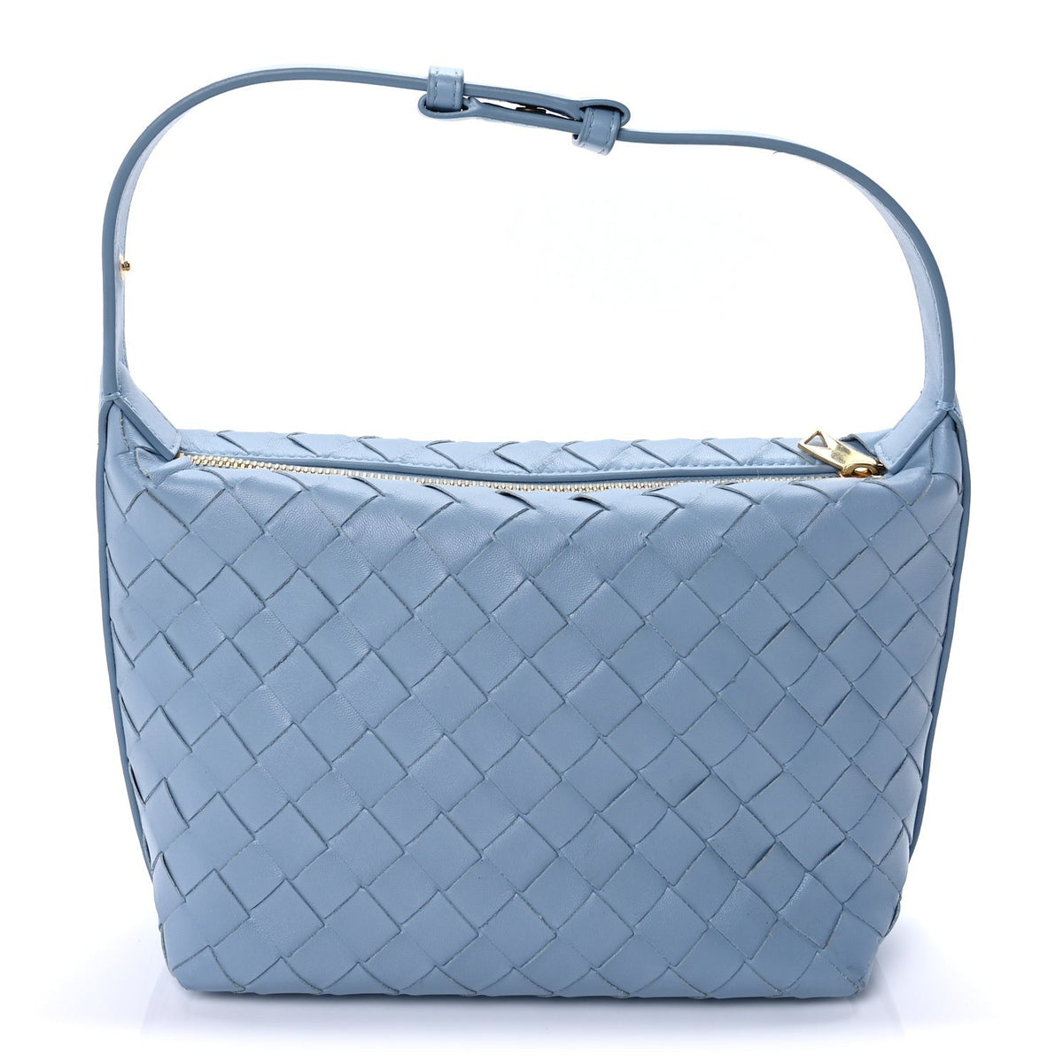 Bottega Veneta Calfskin Nappa Intrecciato Mini Wallace Ice Blue