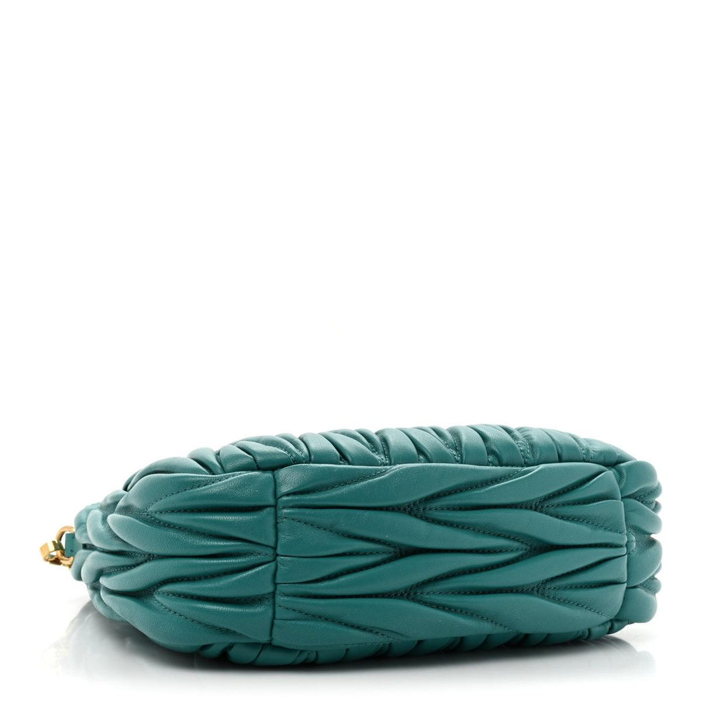 Miu Miu Nappa Matelasse Small Wander Hobo Laguna - Bottom View