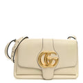 Gucci Calfskin Small Arli Flap Shoulder Bag Mystic White