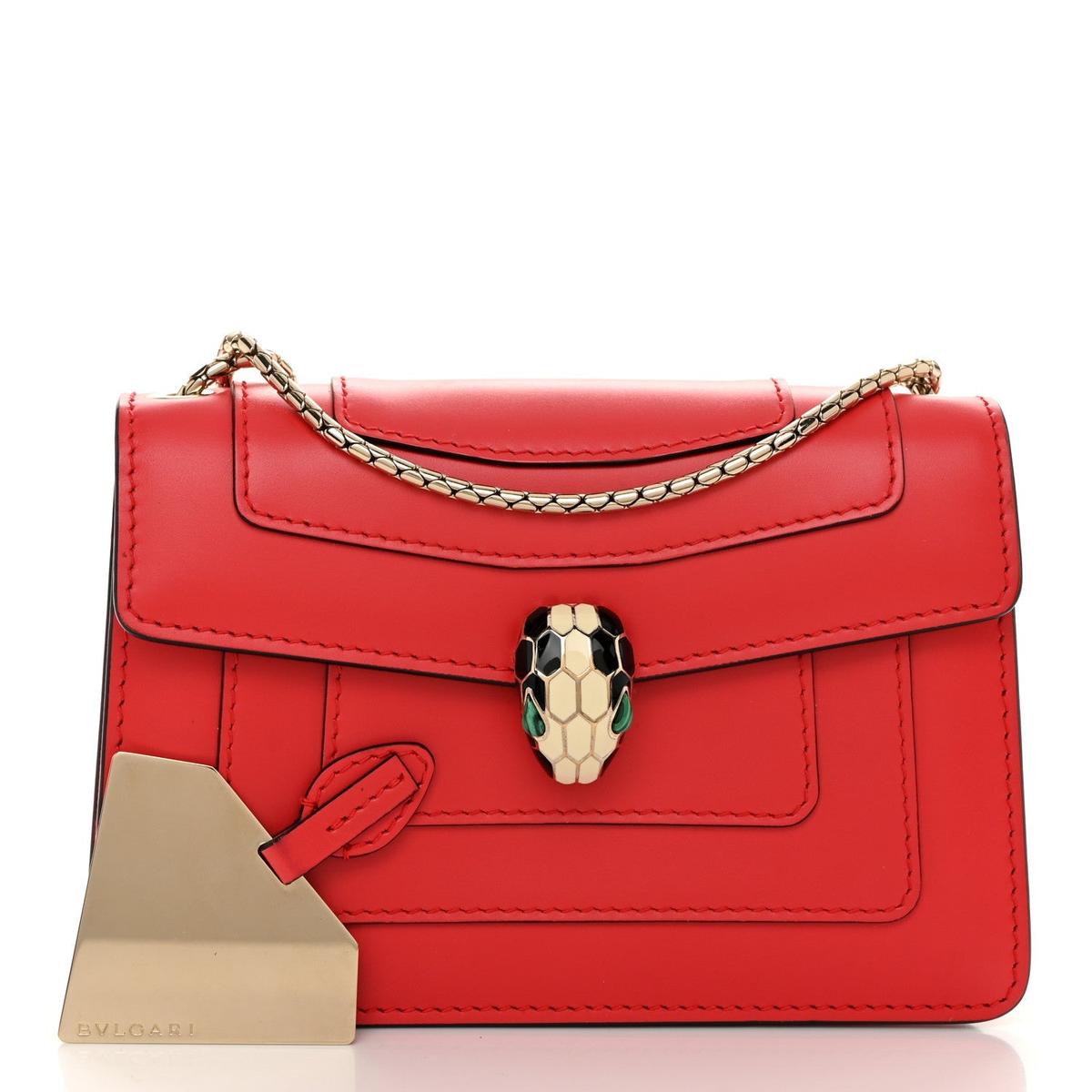 BVLGARI SERPENTI FOREVER CROSSBODY BAG IN RED CALFSKIN