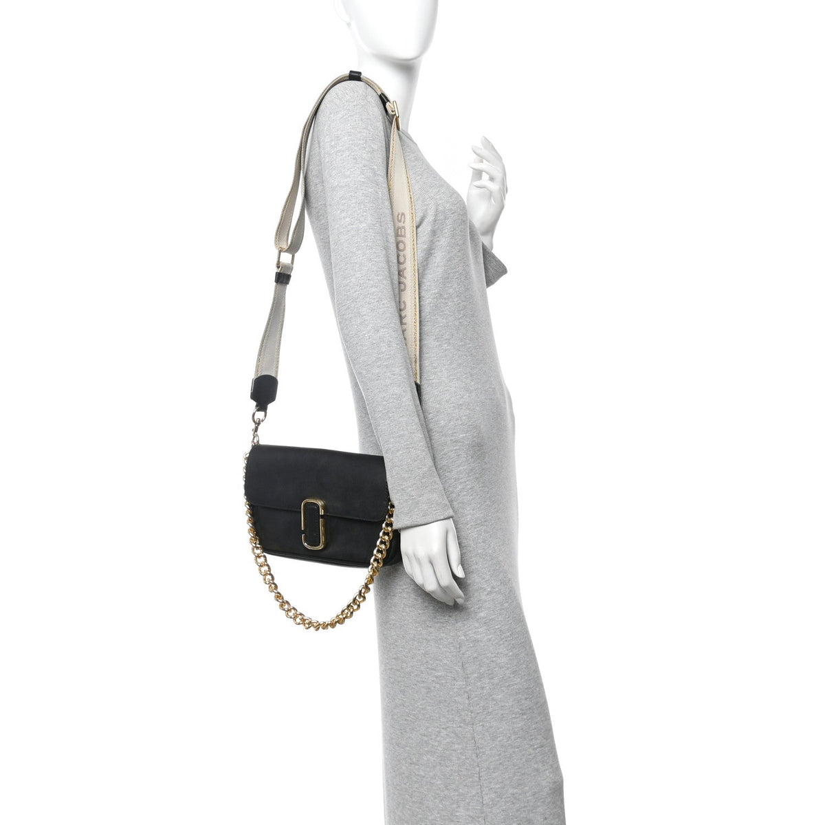Marc Jacobs Calfskin The J Marc Shoulder Bag Black