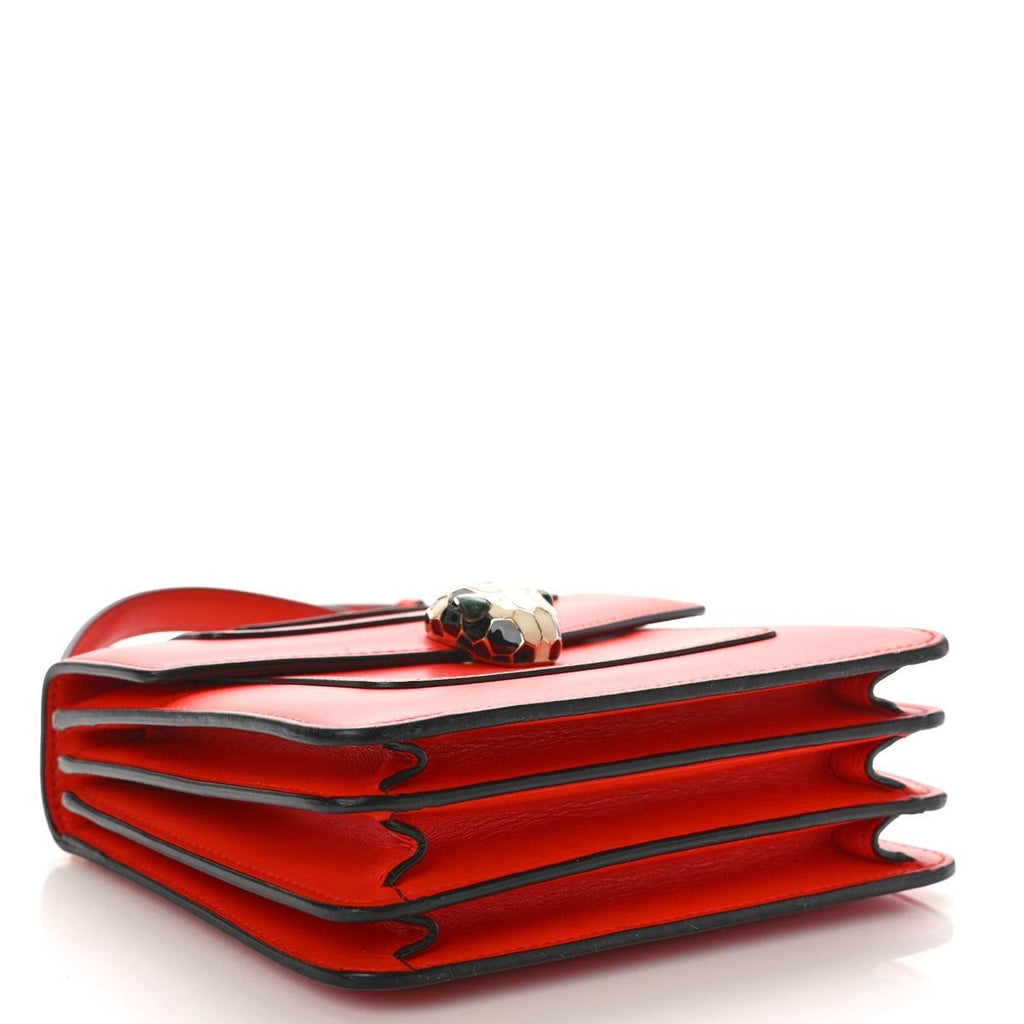 BVLGARI SERPENTI FOREVER TOP HANDLE BAG IN RED CALFSKIN
