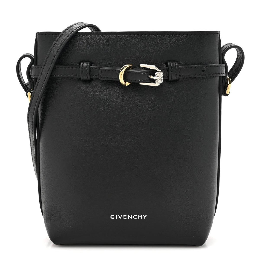 Givenchy Voyou phone crossbody pouch black calfskin front view