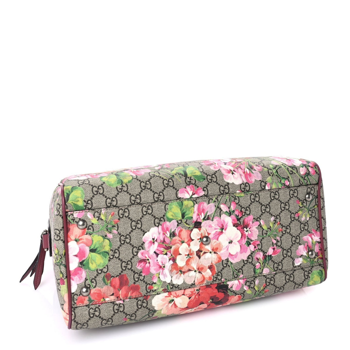 Gucci GG Supreme Monogram Blooms Medium Boston Beige Multicolor Dry Rose