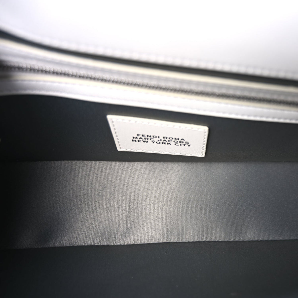 Fendi X MARC JACOBS Nappa Logo Medium Baguette White