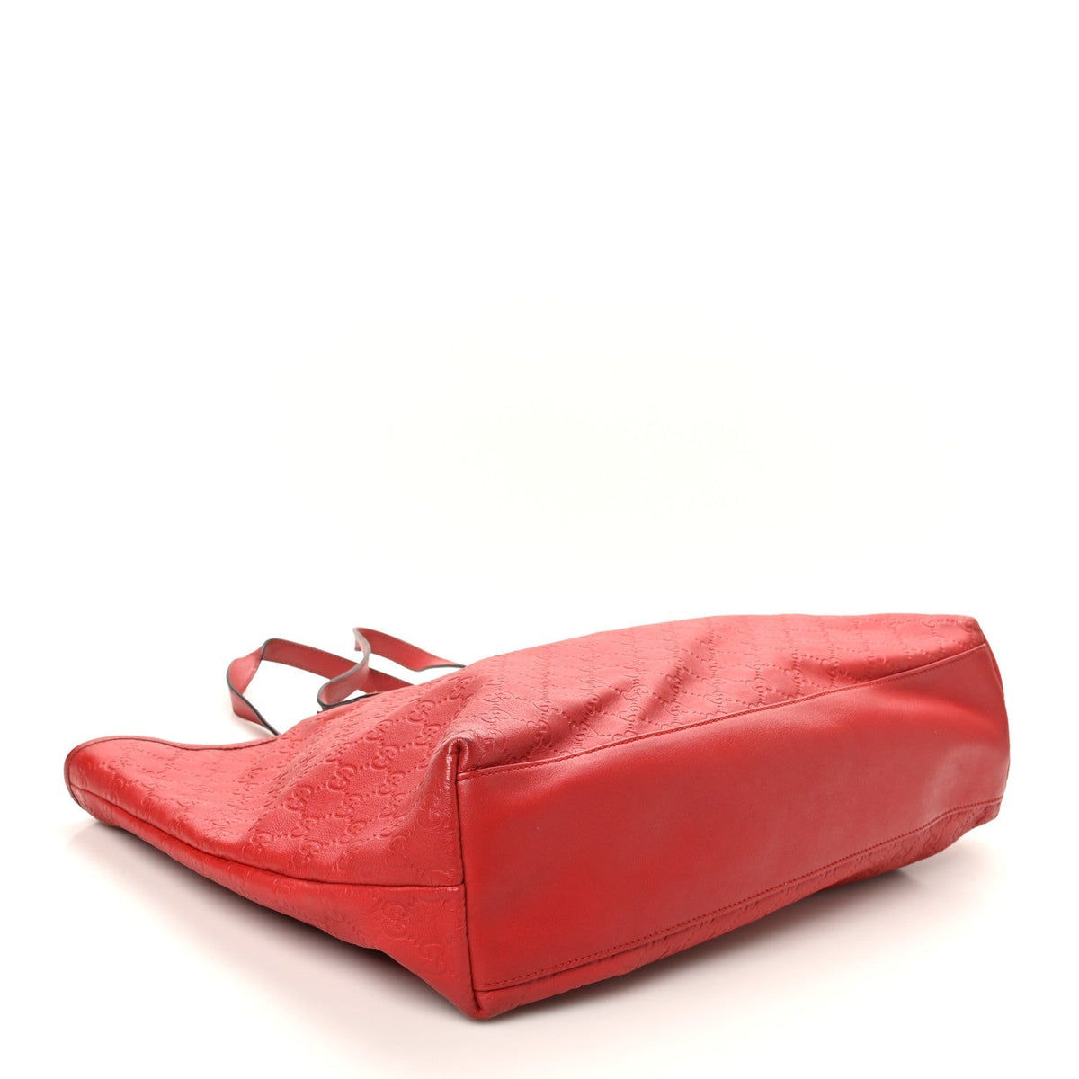 Gucci Guccissima Large Zippered Shopping Tote Red