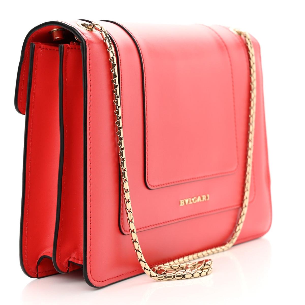 BVLGARI SERPENTI FOREVER SHOULDER BAG IN RED CALFSKIN