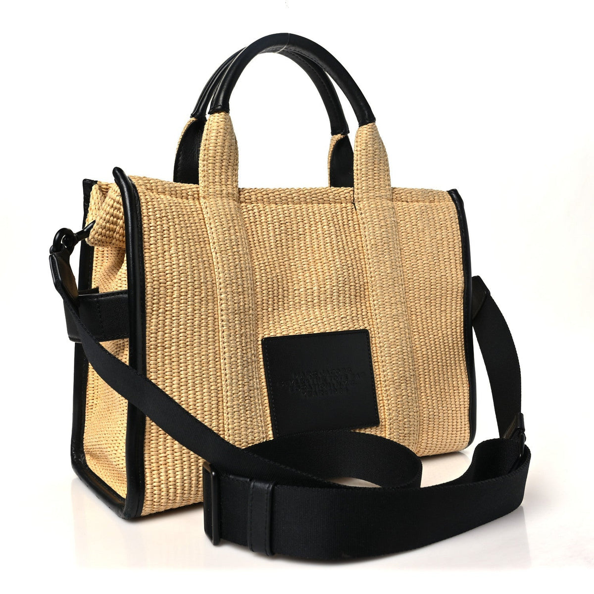 Marc Jacobs Calfskin Woven Straw The Medium Tote Bag Natural