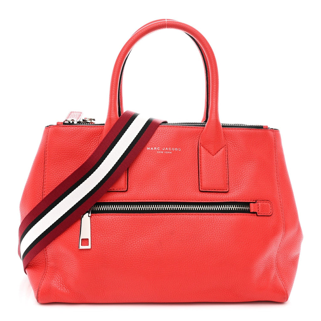 Marc Jacobs Pebbled Calfskin Gotham Bauletto Satchel Red