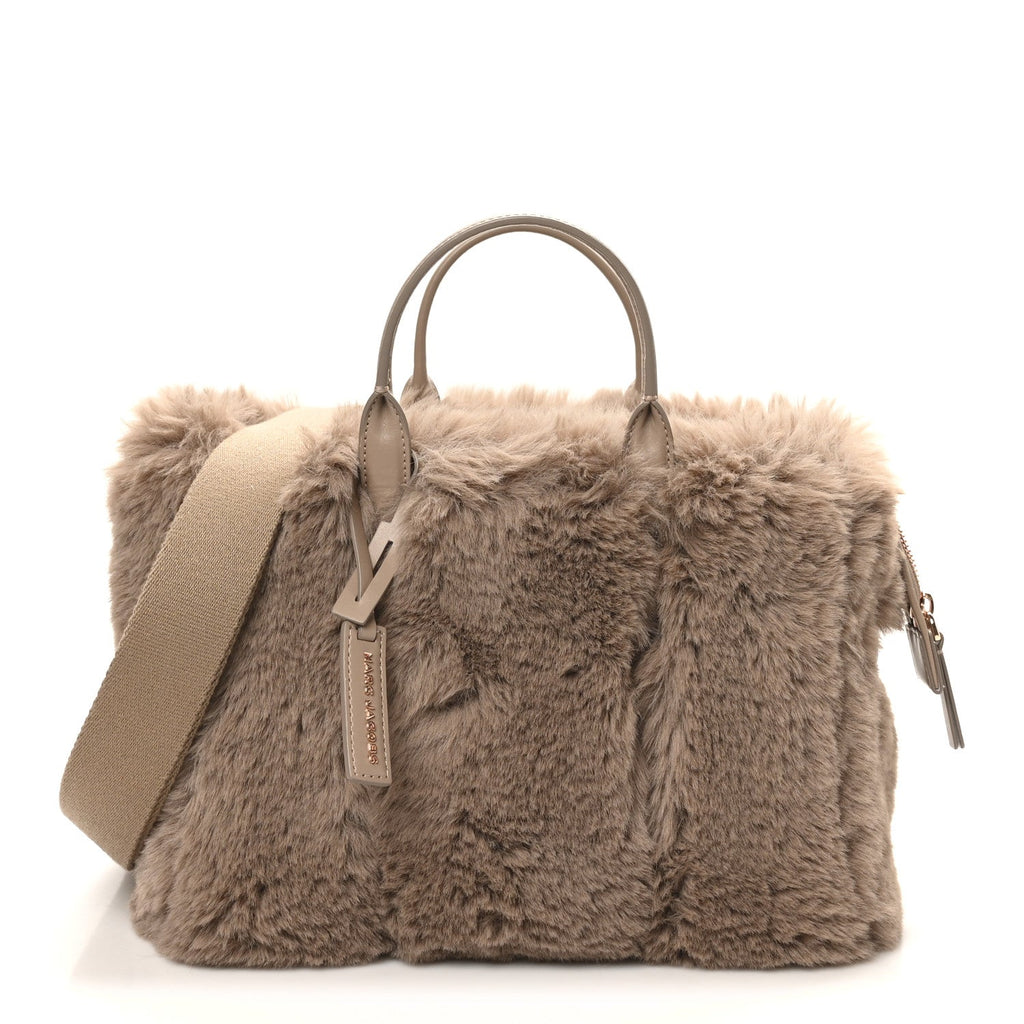 Marc Jacobs Faux Fur Mini The Year Of The Rabbit Tote Bag Beige