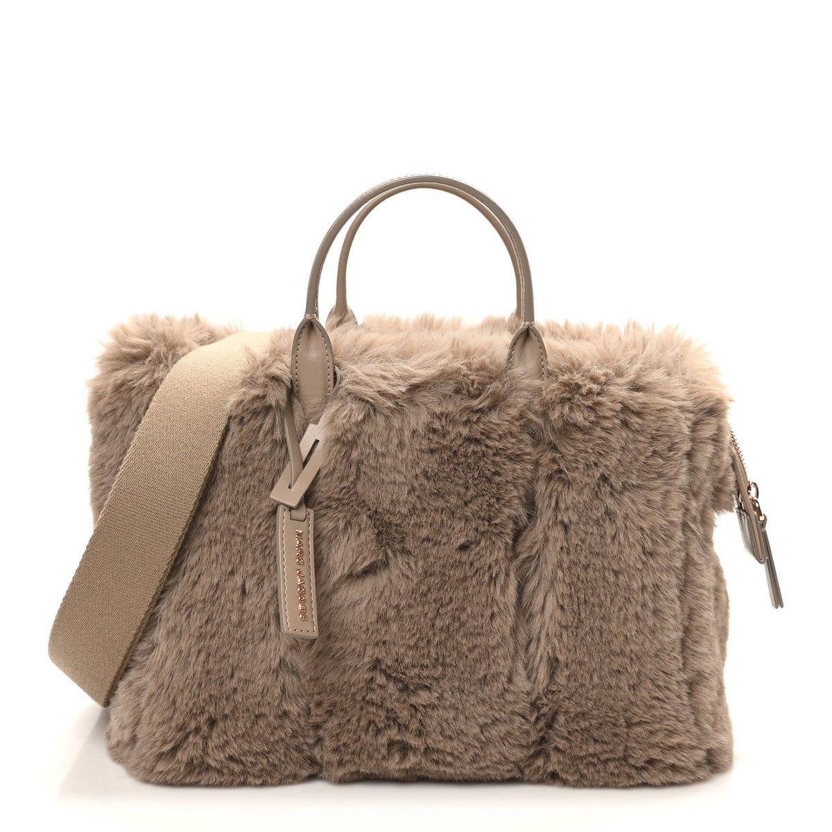 Marc Jacobs Faux Fur Mini The Year Of The Rabbit Tote Bag Beige