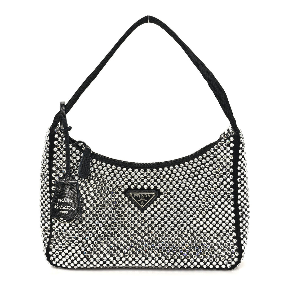 Prada Satin Crystal Mini Re-Edition 2000 Bag Cristal