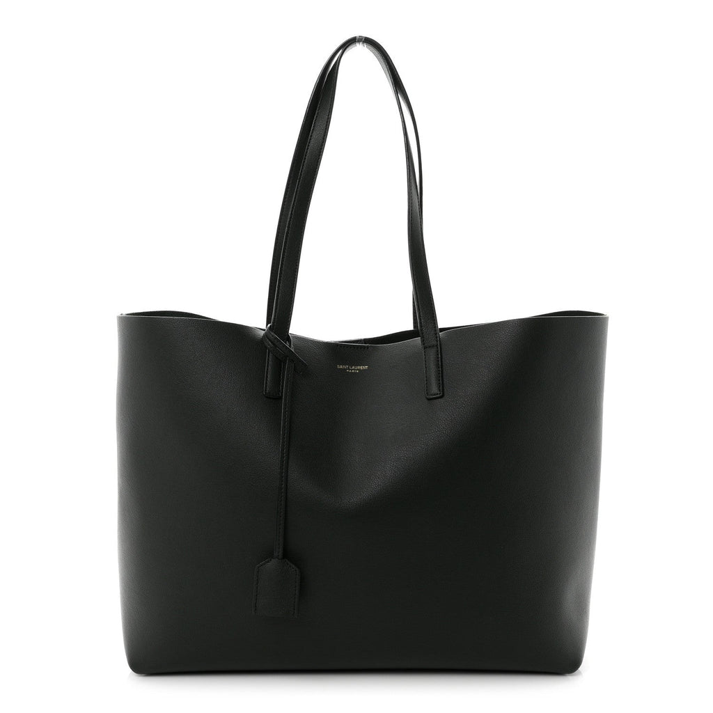Saint Laurent Calfskin Large Shopping Tote Dark Green