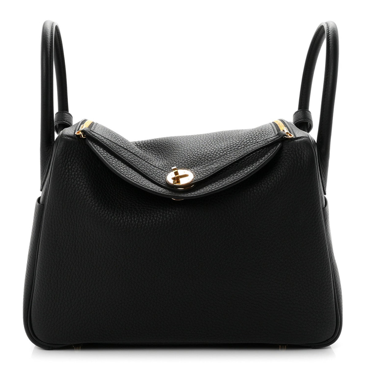 Hermès Taurillon Clemence Lindy 30 Black