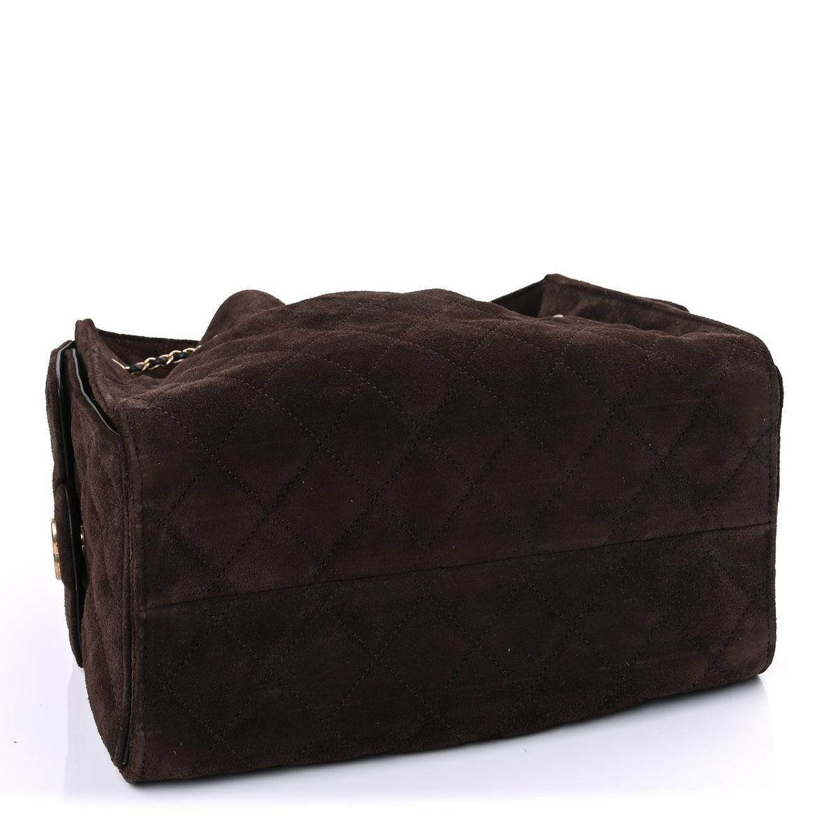 Chanel Suede Quilted Small 25 Handbag Brown