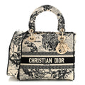 Dior Canvas Embroidered Zodiac Toile De Jouy Medium Lady D-Lite Latte