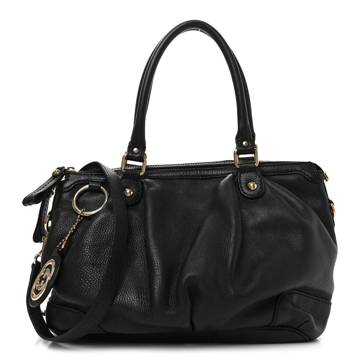 Gucci Calfskin Medium Sukey Top Handle Bag Black