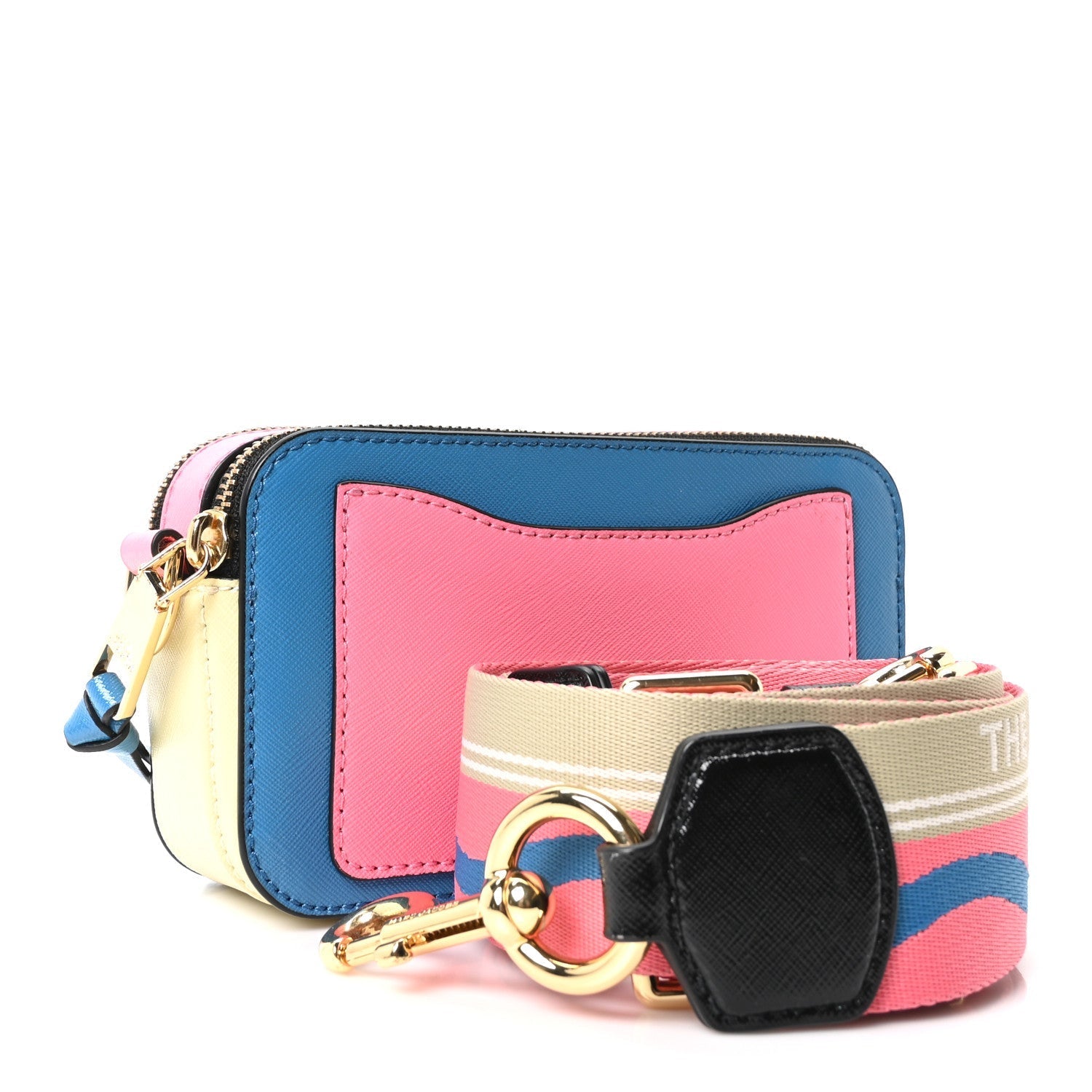 Marc Jacobs Saffiano Small Snapshot Camera Bag Blue Multicolor