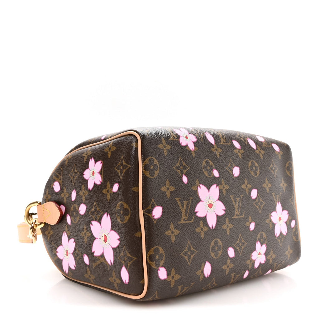 Louis Vuitton LV X TM Monogram Cherry Blossom Speedy Bandouliere 25 Sakura Brown