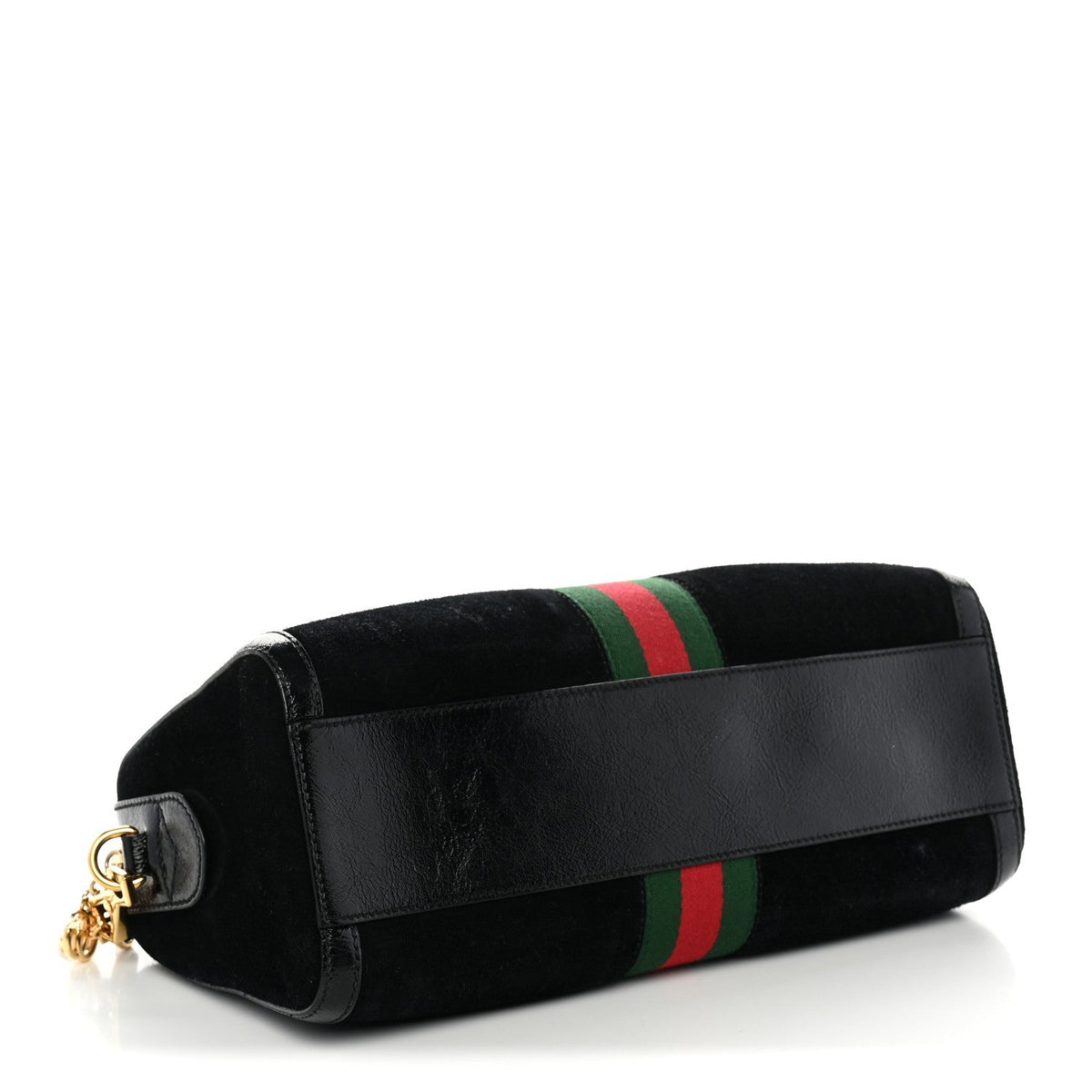 Gucci Suede Patent GG Web Medium Ophidia Boston Black