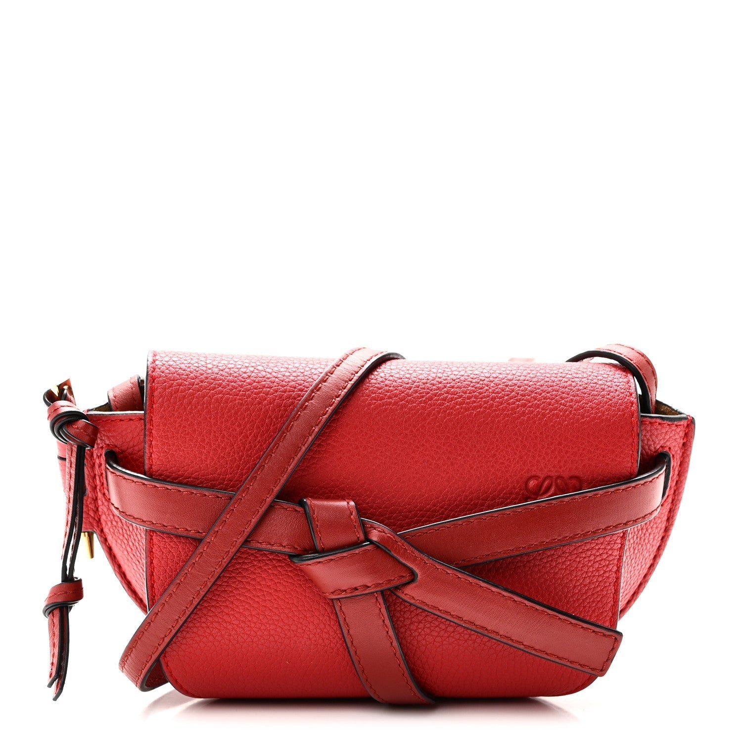 Loewe Grained Calfskin Mini Gate Crossbody Bag Scarlet Burnt Red