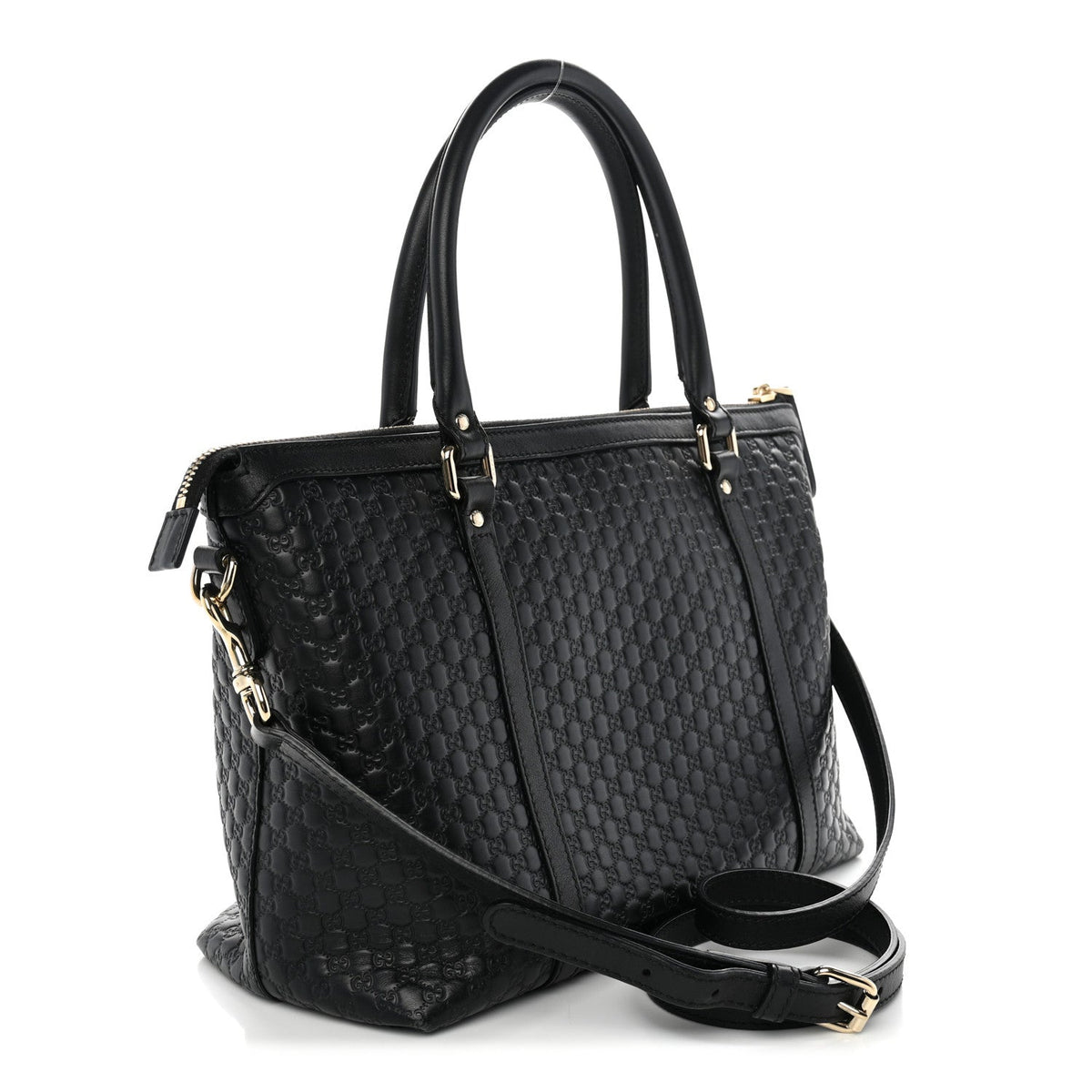 Gucci Soft Microguccissima Small Zippered Satchel Black