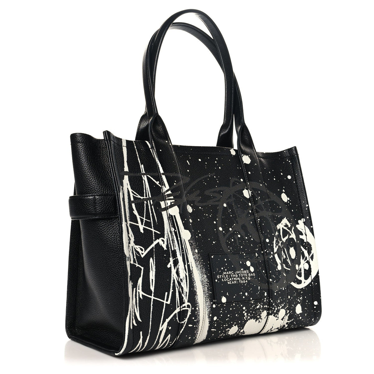 Marc Jacobs X FUTURA Grained Calfskin Large The Tote Bag Black