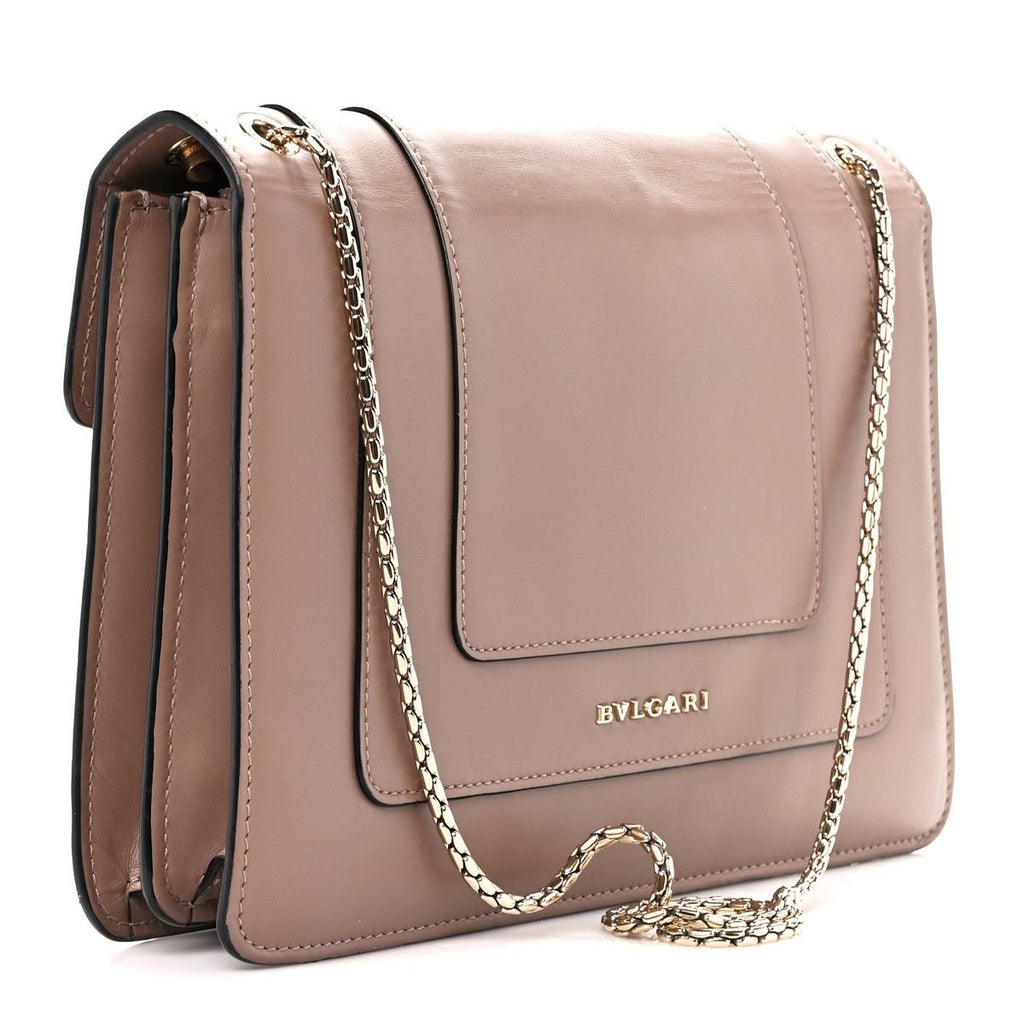 BVLGARI SERPENTI FOREVER CROSSBODY BAG IN BEIGE CALFSKIN