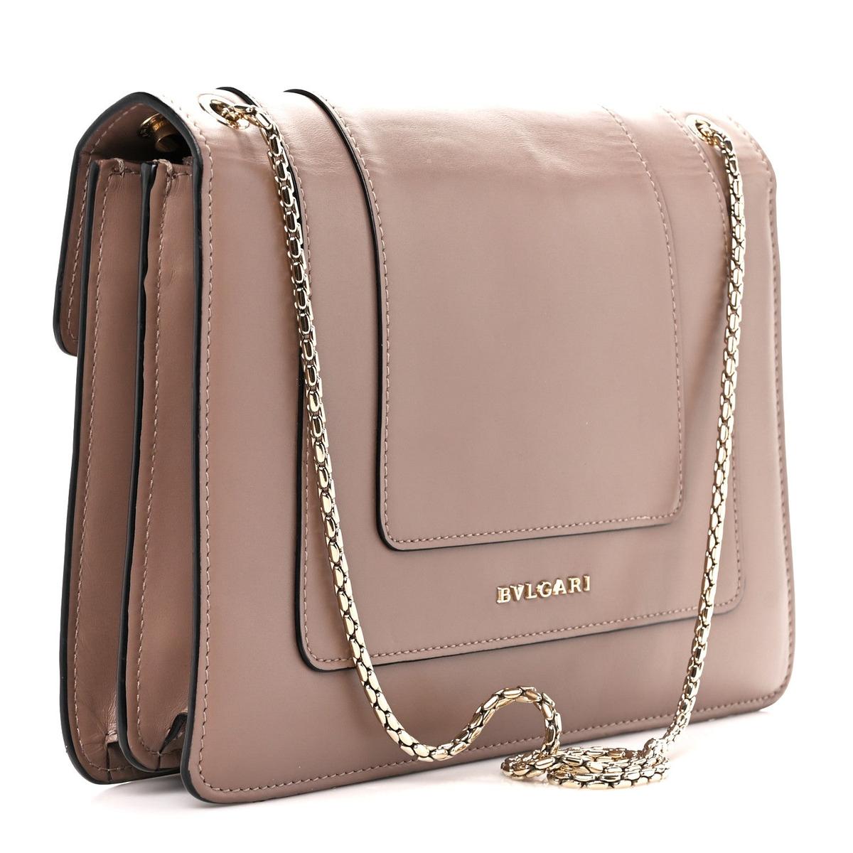 BVLGARI SERPENTI FOREVER CROSSBODY BAG IN BEIGE CALFSKIN