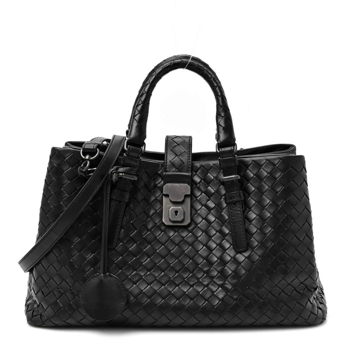 Bottega Veneta Small Intrecciato Small Roma Tote Black