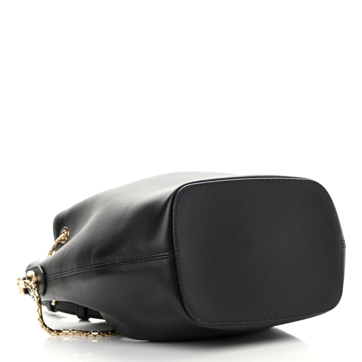 BVLGARI SERPENTI FOREVER BUCKET BAG IN BLACK CALFSKIN