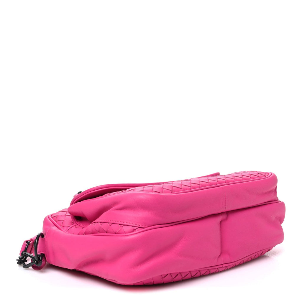 Bottega Veneta Nappa Intrecciato Messenger Bag Rosa Shock