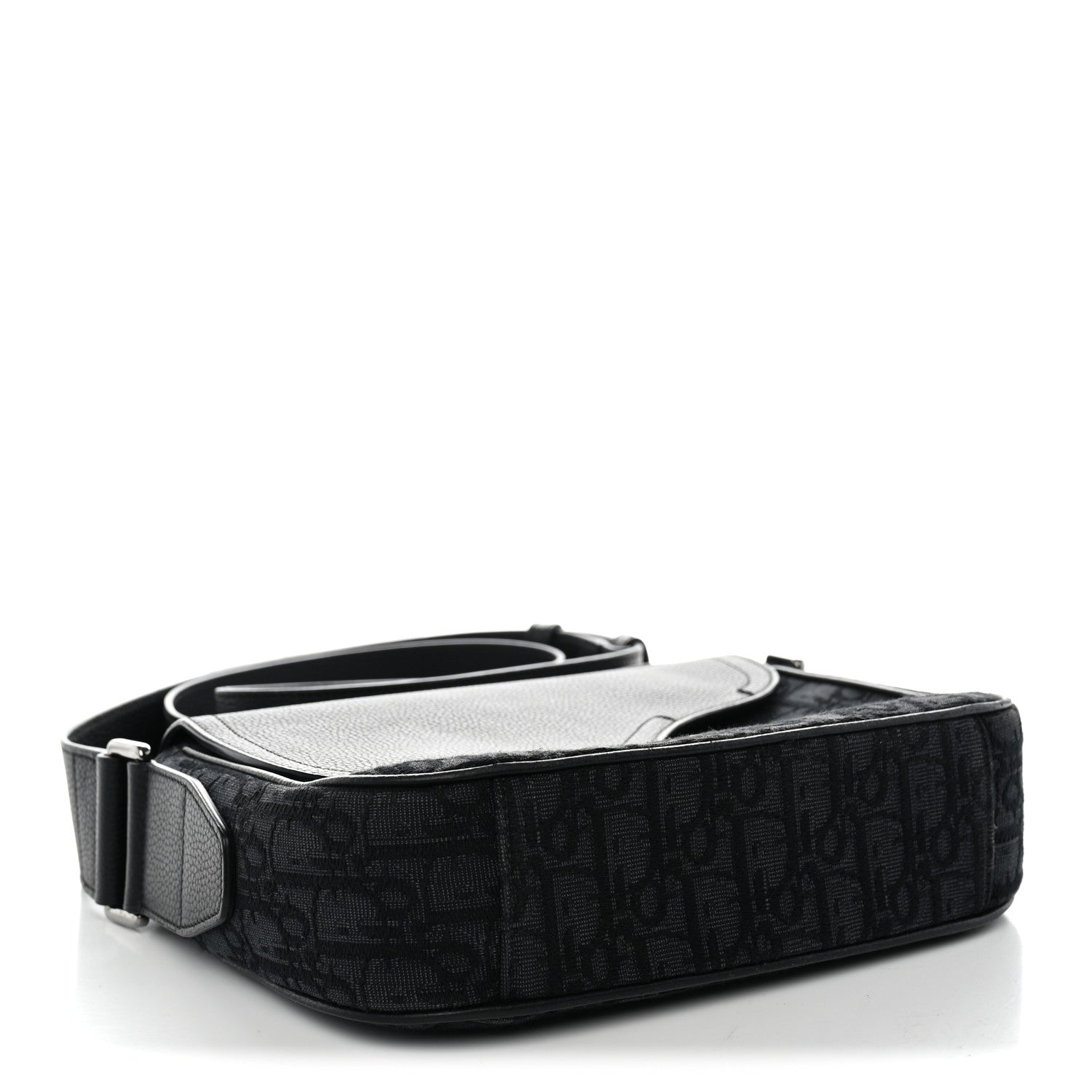 Dior Grained Calfskin Oblique Mini Saddle Messenger Black