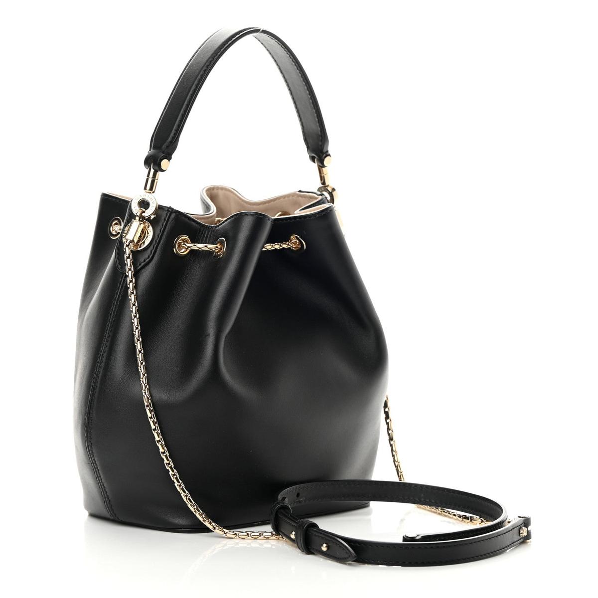 BVLGARI SERPENTI FOREVER BUCKET BAG IN BLACK CALFSKIN