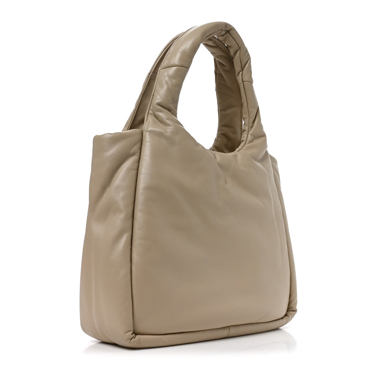 Prada Nappa Soft Padded Medium Double Handled Shoulder Bag Deserto
