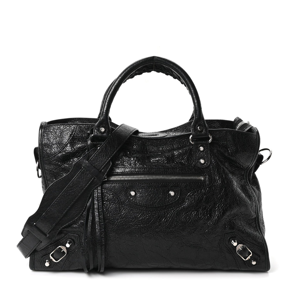 Balenciaga Agneau Classic Silver Hardware City Black