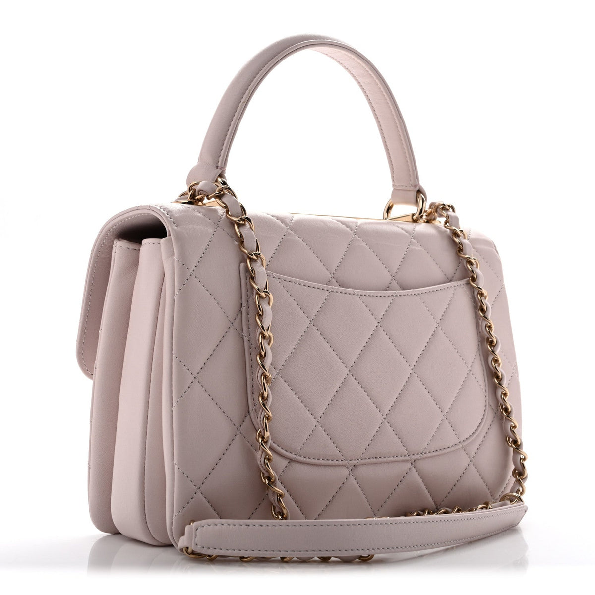 Chanel Lambskin Quilted Small Trendy CC Dual Handle Flap Bag Light Purple