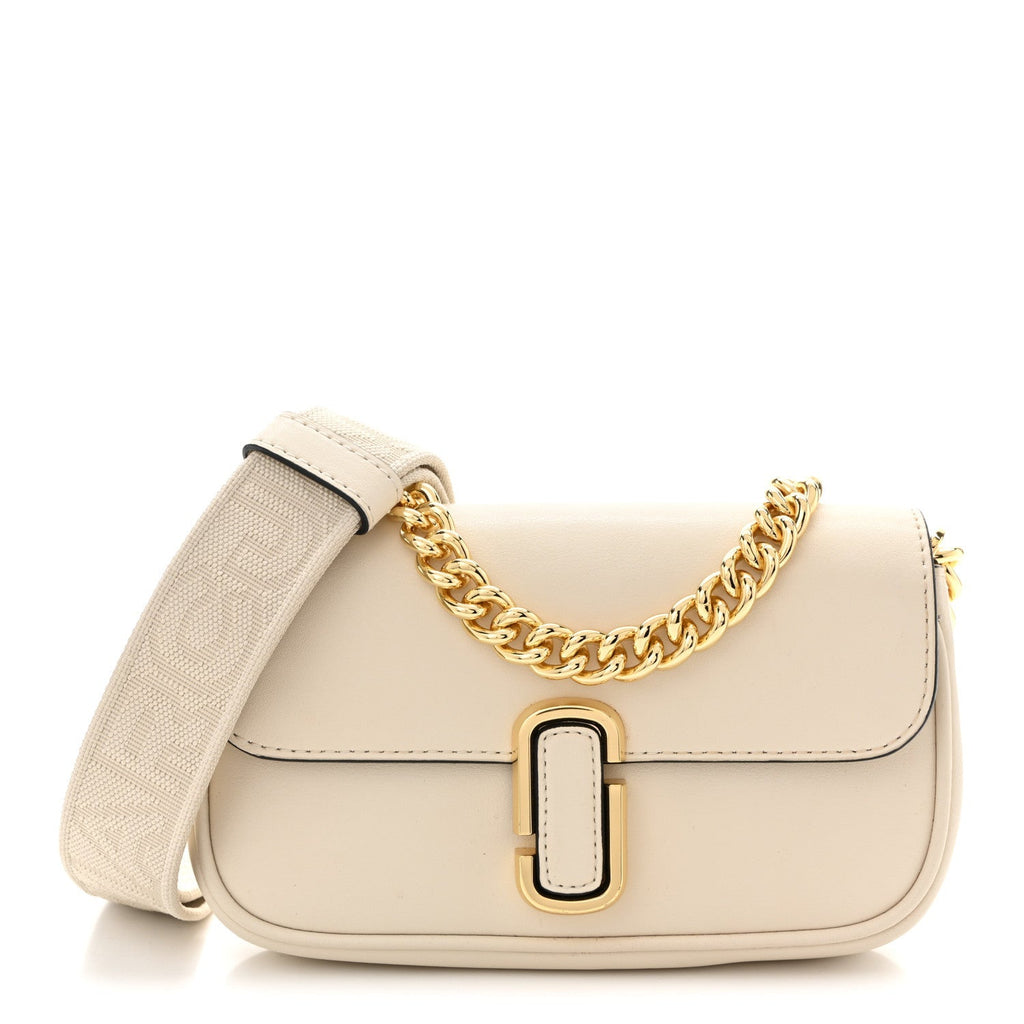 Marc Jacobs Calfskin Mini The J Marc Shoulder Bag Cloud White