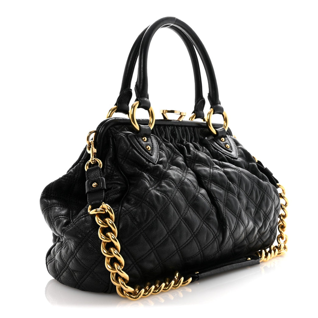 Marc Jacobs Calfskin Quilted Stam Black