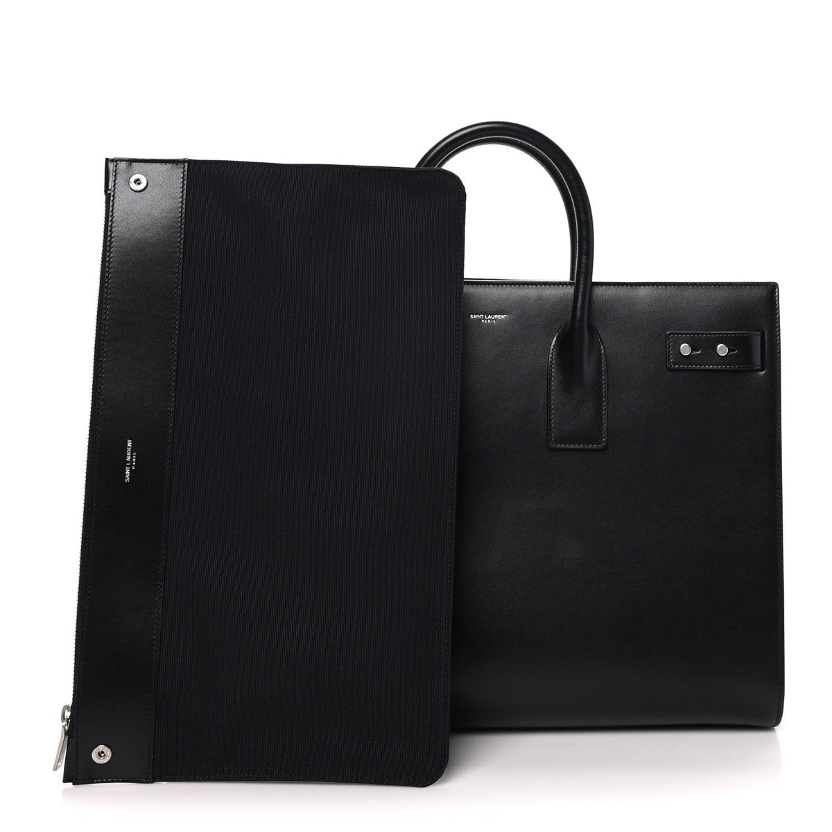 Saint Laurent Calfskin Large Thin Sac De Jour Black