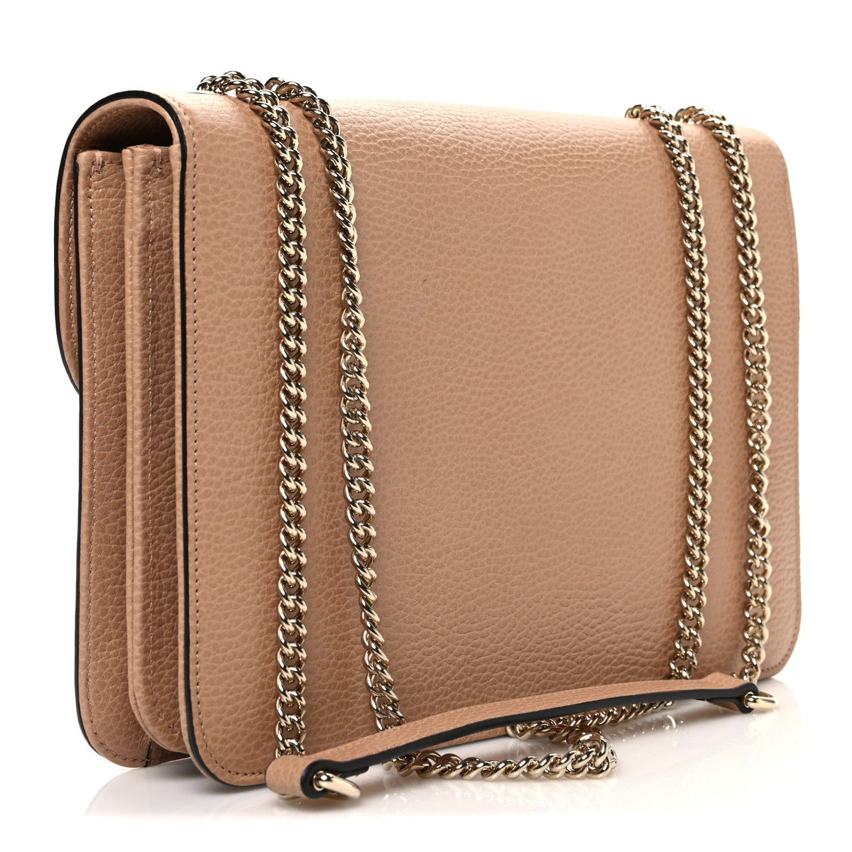 Gucci Dollar Calfskin Interlocking G Shoulder Bag Camelia