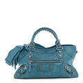 Balenciaga Agneau Giant 21 Silver Hardware Part Time Aquamarine