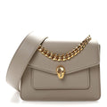 BVLGARI SERPENTI FOREVER MAXI CHAIN CROSSBODY BAG IN GREY CALFSKIN