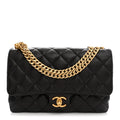 Chanel Lambskin Quilted Medium Pillow Crush Flap Bag Dark Brown
