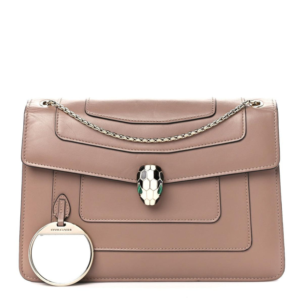 BVLGARI SERPENTI FOREVER CROSSBODY BAG IN BEIGE CALFSKIN