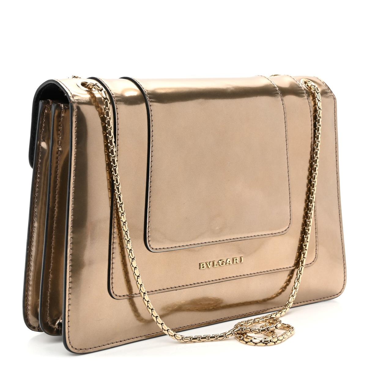 BVLGARI SERPENTI FOREVER CROSSBODY BAG IN BRONZE METALLIC CALFSKIN