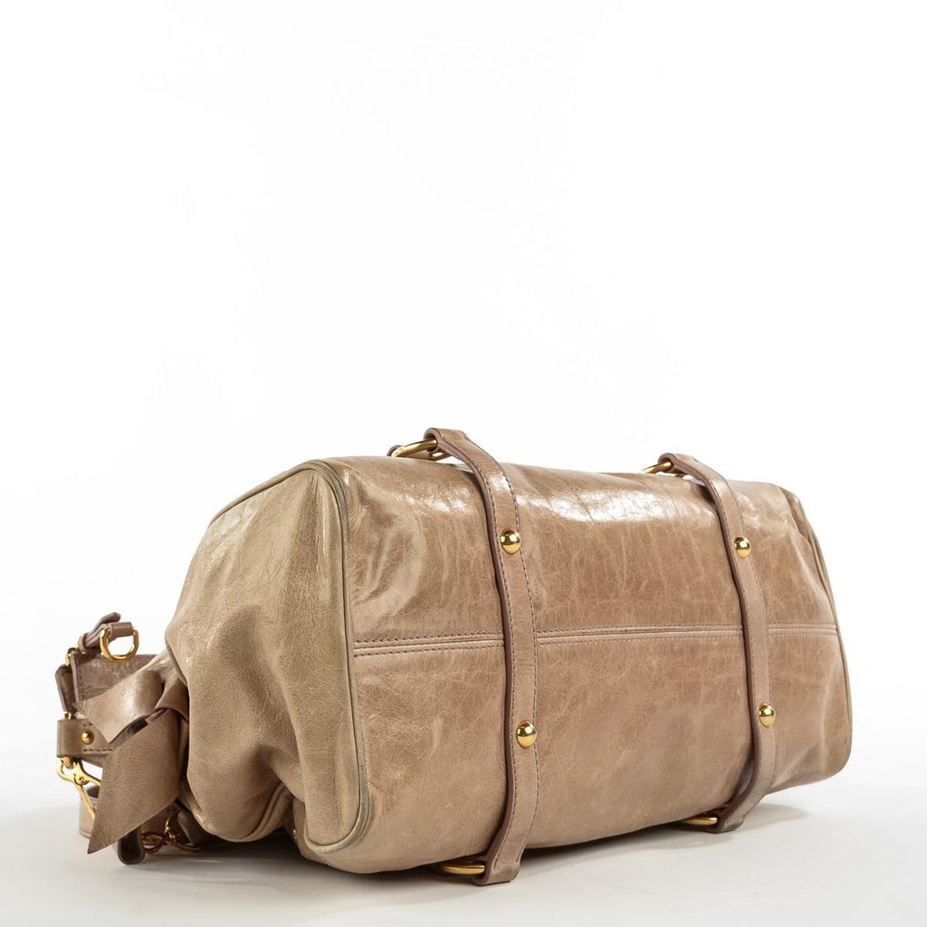 Miu Miu Vitello Lux Medium Bow Bag - Bottom View