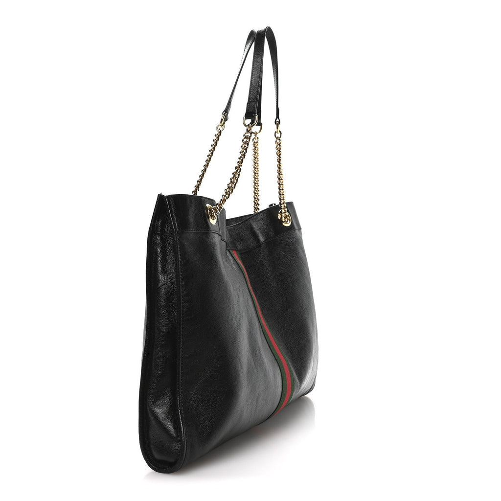 Gucci Calfskin Large Rajah Chain Tote Black