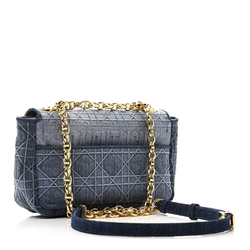 Dior Denim Cannage Small Caro Bag Blue
