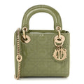Dior Patent Cannage Mini Lady Dior Dusty Green